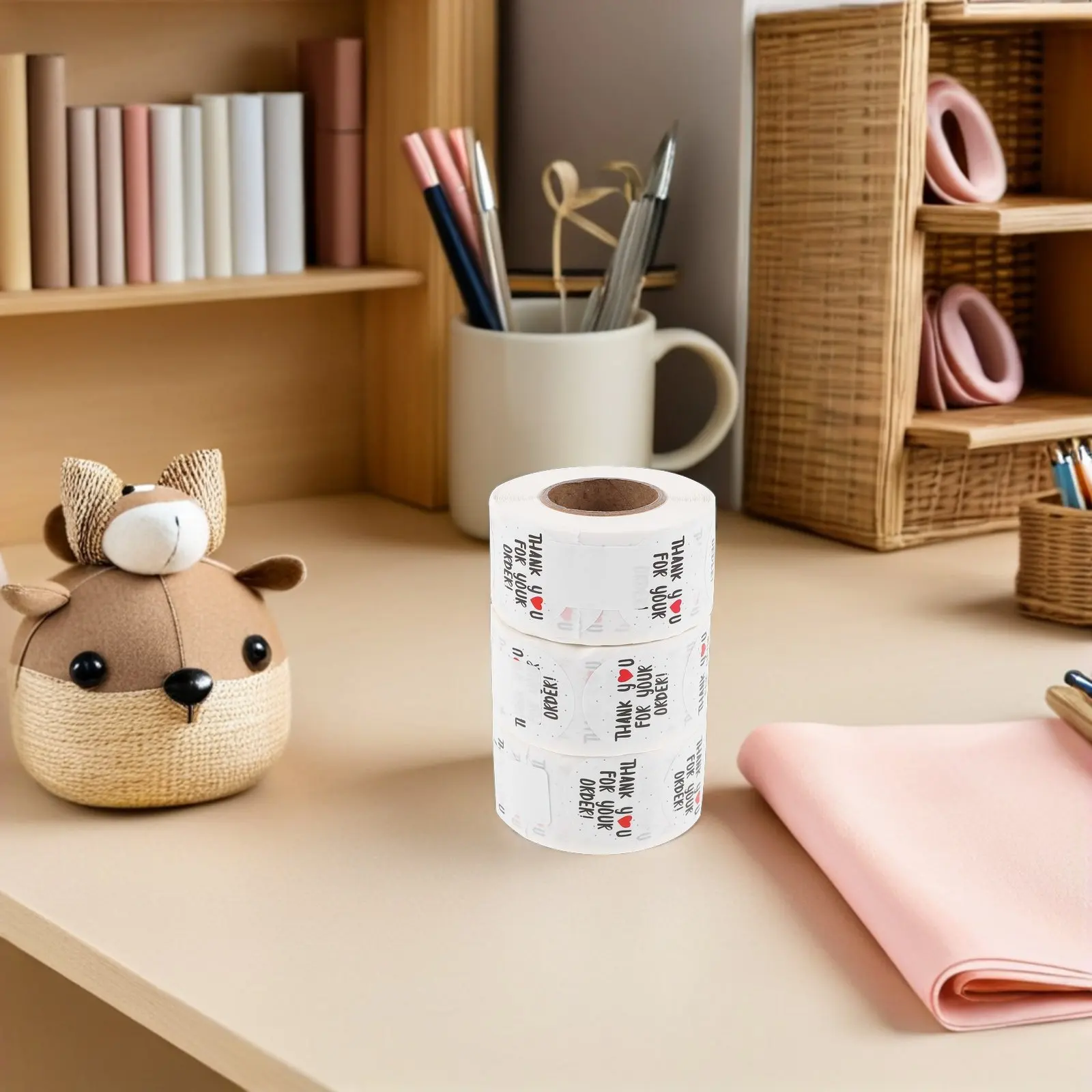 

3 рулона круглых наклеек «Спасибо» для упаковки, конвертов, коробок, самоклеящиеся, не оставляющие следов, яркие, устойчивые к выцветанию