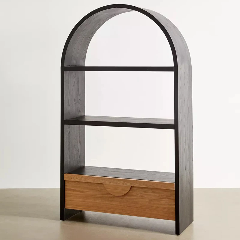 

Medieval bookshelf display stand French arched bookshelf retro Nordic wabi-**** wind storage cabinet simple storage cabinet