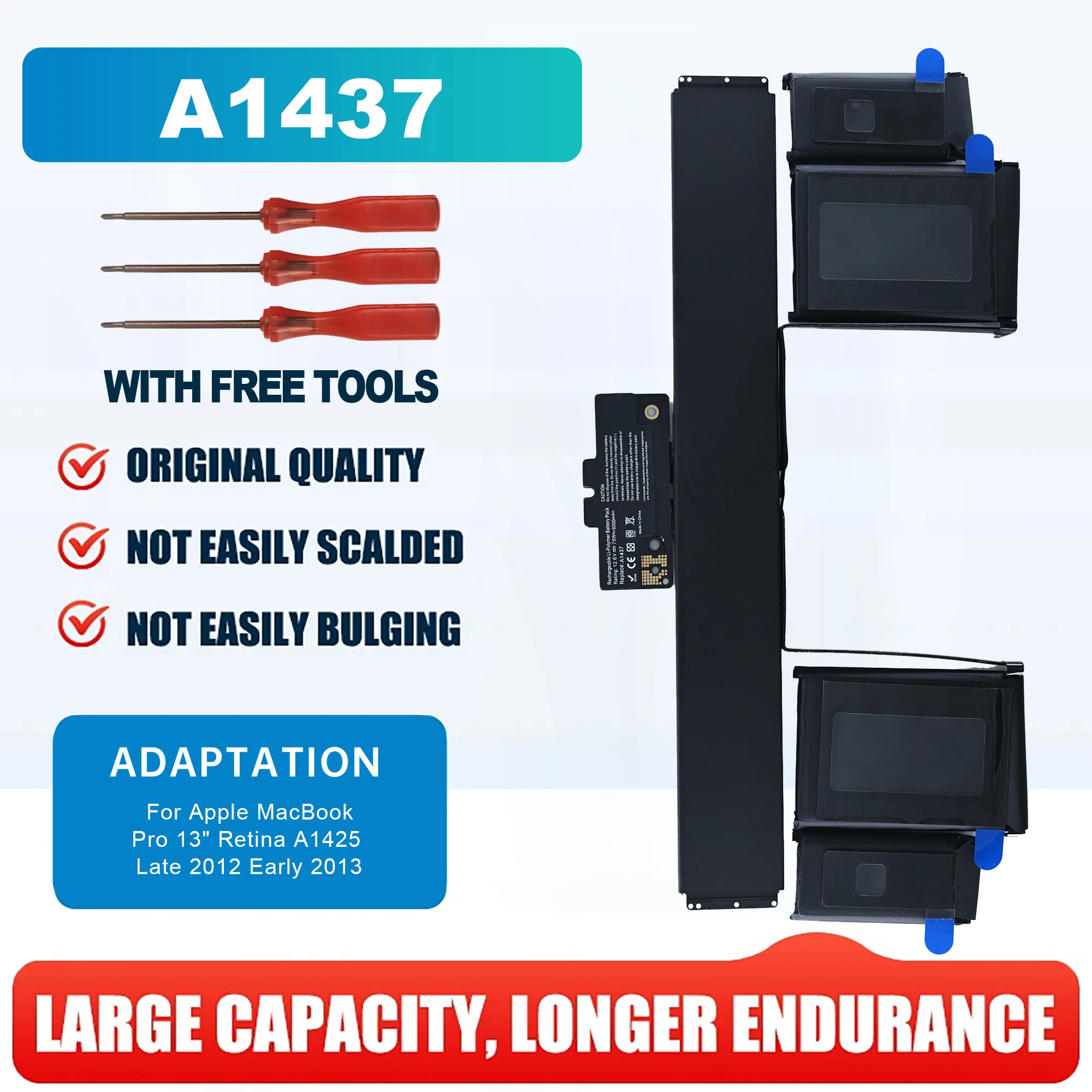 A1437 Laptop Battery For Apple MacBook Pro 13