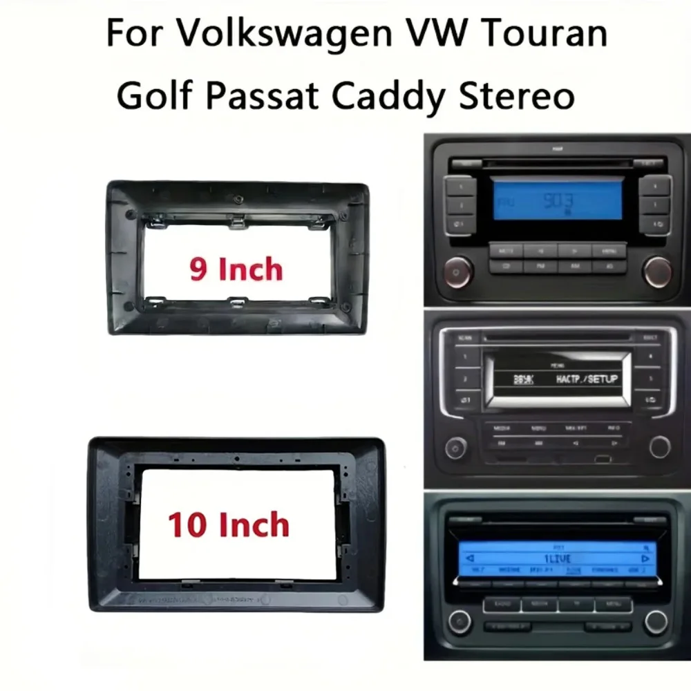 9/10 Inch 2Din Car Radio Frame Kit for VW Volkswagen Skoda Seat Universal Auto Stereo Dash Fascia Trim Bezel Faceplate