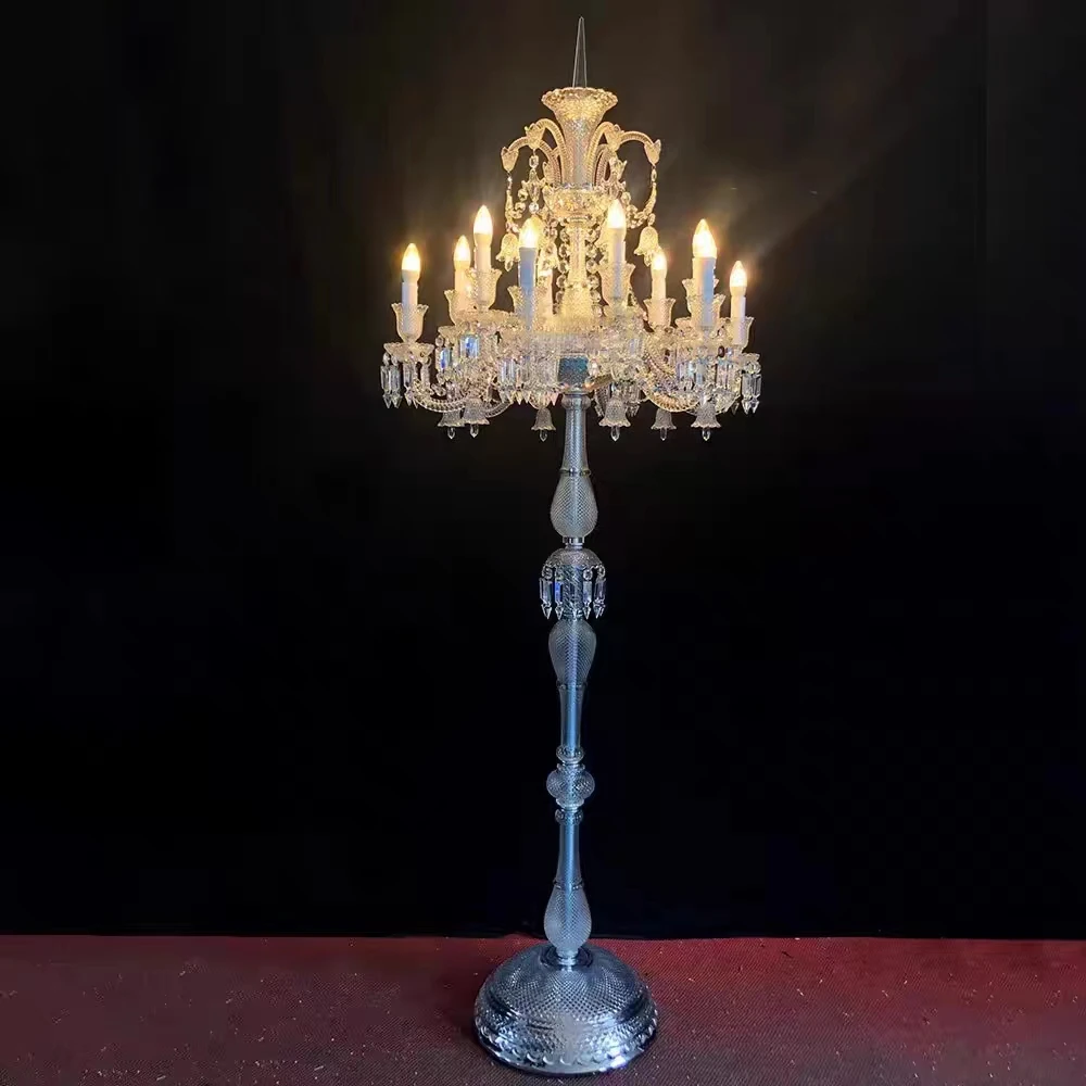 Luxury European Style Villa Hotel Living Room Crystal Floor Lamp Modern Simple Study Room Bedroom Bedside Floor Light Decoration
