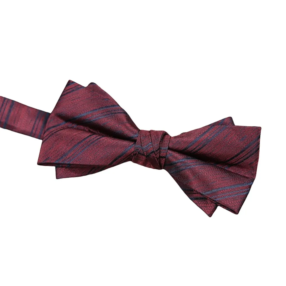 

Fashion Adjustable Red Serise Bow Tie Bowknot Stripes Men Necktie Soft Polka Point Bridegroom Groomsman Cravat Shirt