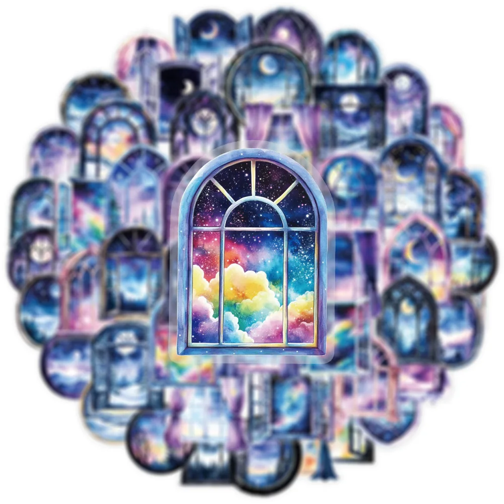 50PCS 투명 PET 드림 창 꽃 스티커 전화 물병 노트북 편지지 태블릿 방수 스티커