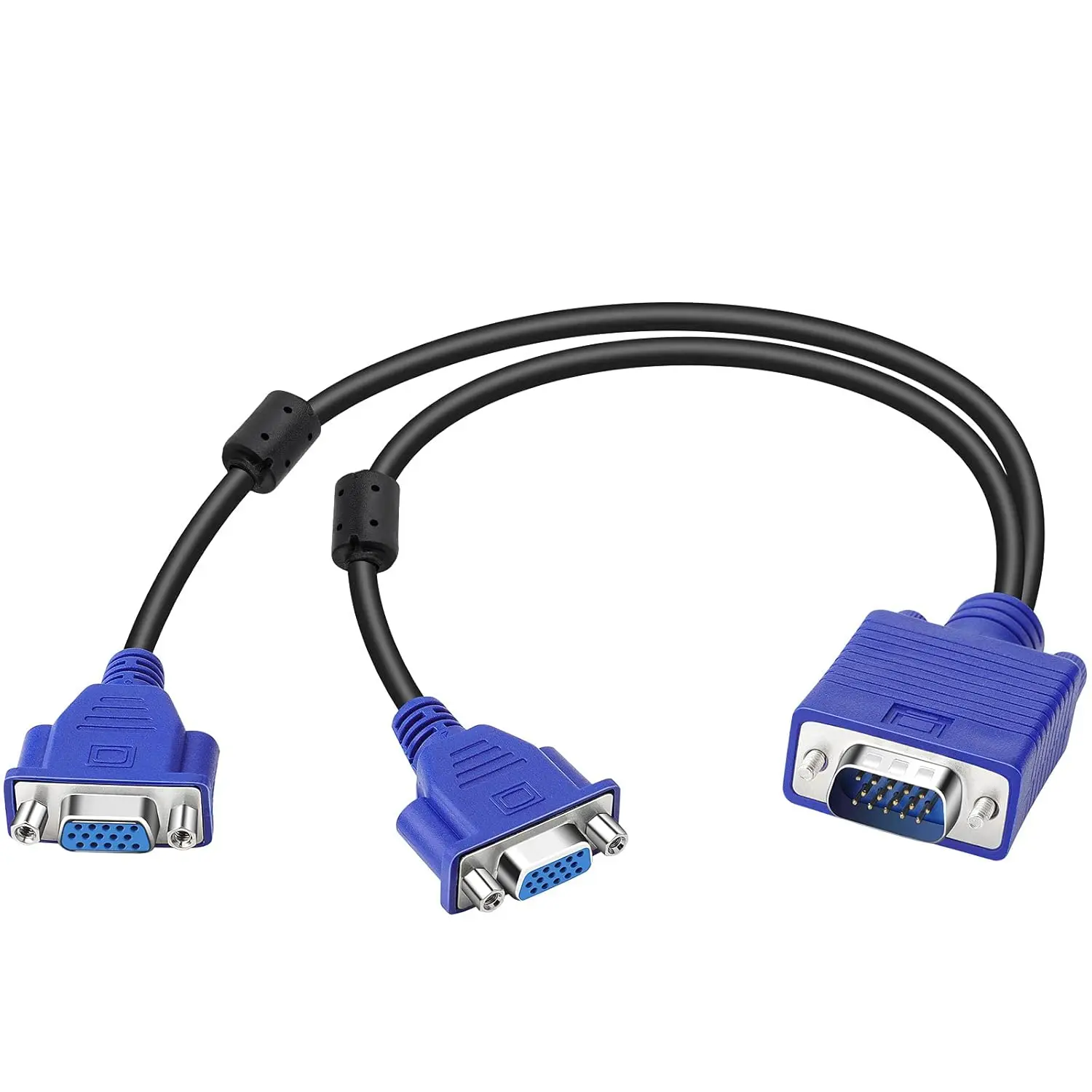 

VGA Y Splitter Cable 1 Male to 2 Female for Dual Monitor Duplication