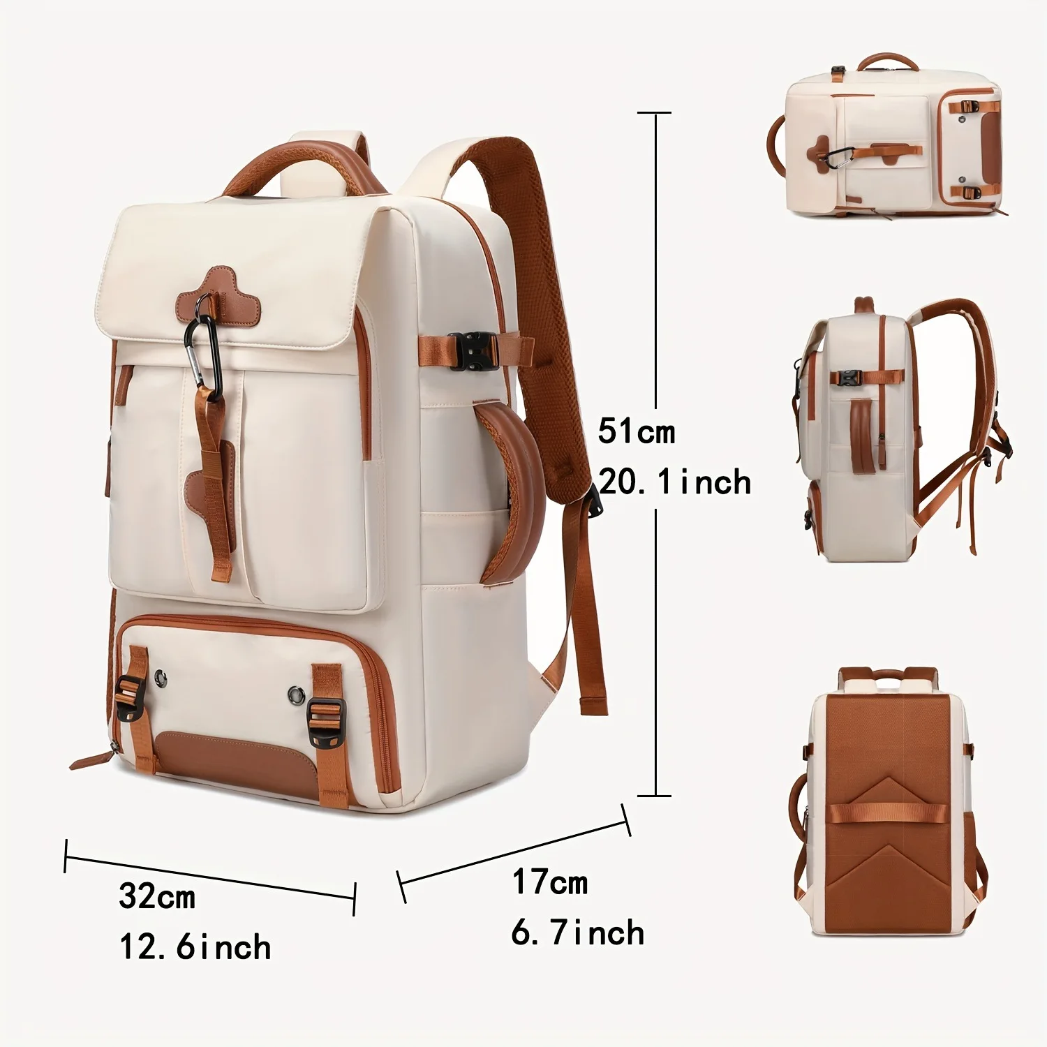 Minimalist Oxford Weekender Bag - Large Capacity Tote & Backpack, Water-Resistant Duffle for Gym,School and Casual Outdoor