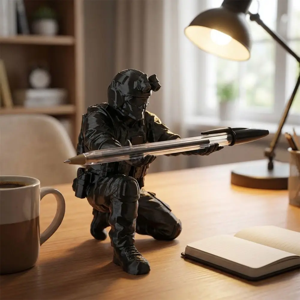 Creative Unique Soldier Pen Holder Special Forces Figure Stationery Warrior Ornament Plastic Pencils Desk Organizer Home Office