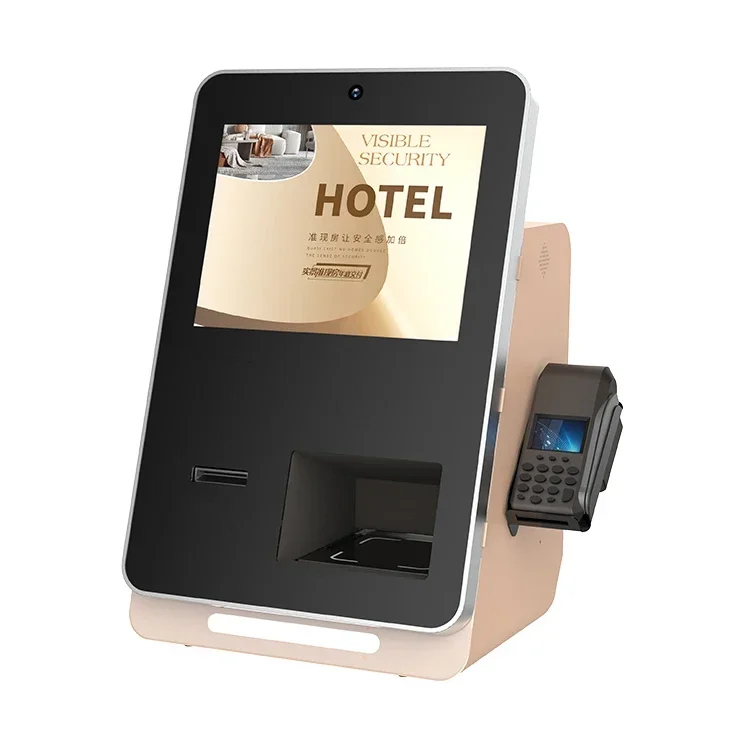 

21.5 Inch Floor Standing Self Check in Kiosk Hotel with the Banknotes Payment Credit and Check Out