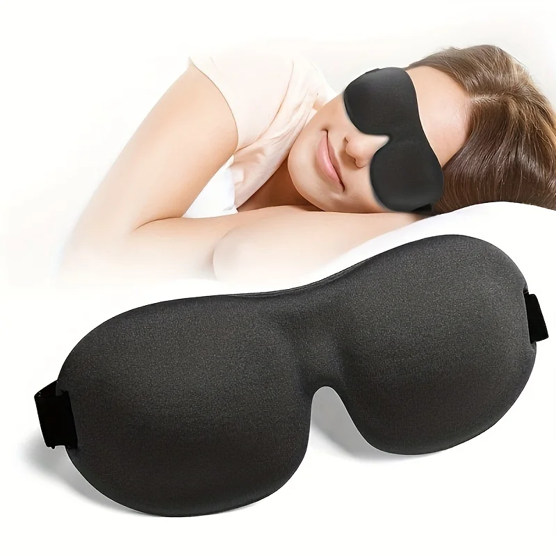 Máscara de dormir 3D contornada, 100% bloqueadora de luz, material ultra macio e respirável, ideal para descanso, viagens e yoga.