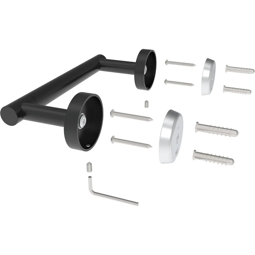 

Матовый черный держатель для туалетной бумаги из нержавеющей стали, двойной столб, поворотный держатель для рулона туалетной бумаги, настенный