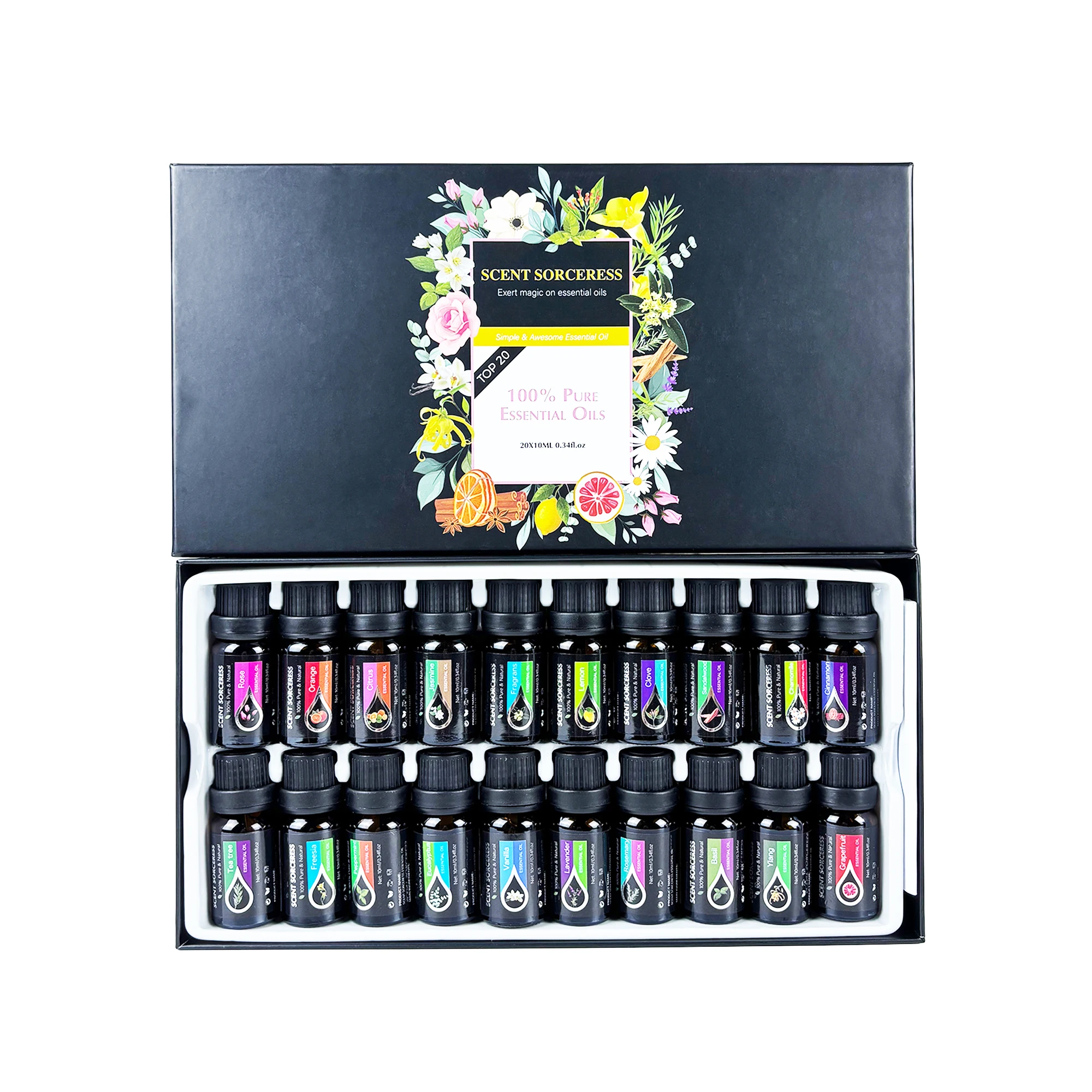 

20pcs Pure Lavender Eucalyptus Aroma Essential Oil Set Perfume Fragrance Oil Diffuser Massage Essential Oils Gift Set Christmas