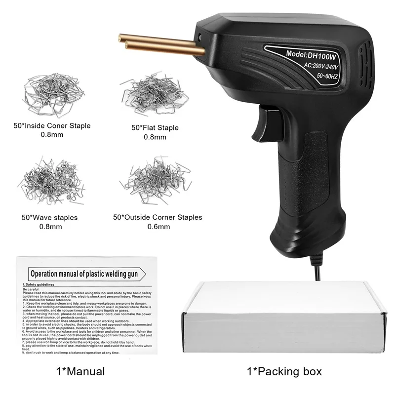 Imagem -02 - Hot Grampeador Plástico Soldador Pistola de Calor Máquina de Solda Pára-choques de Ferro de Solda Kit de Ferramentas de Reparo do Carro 100w