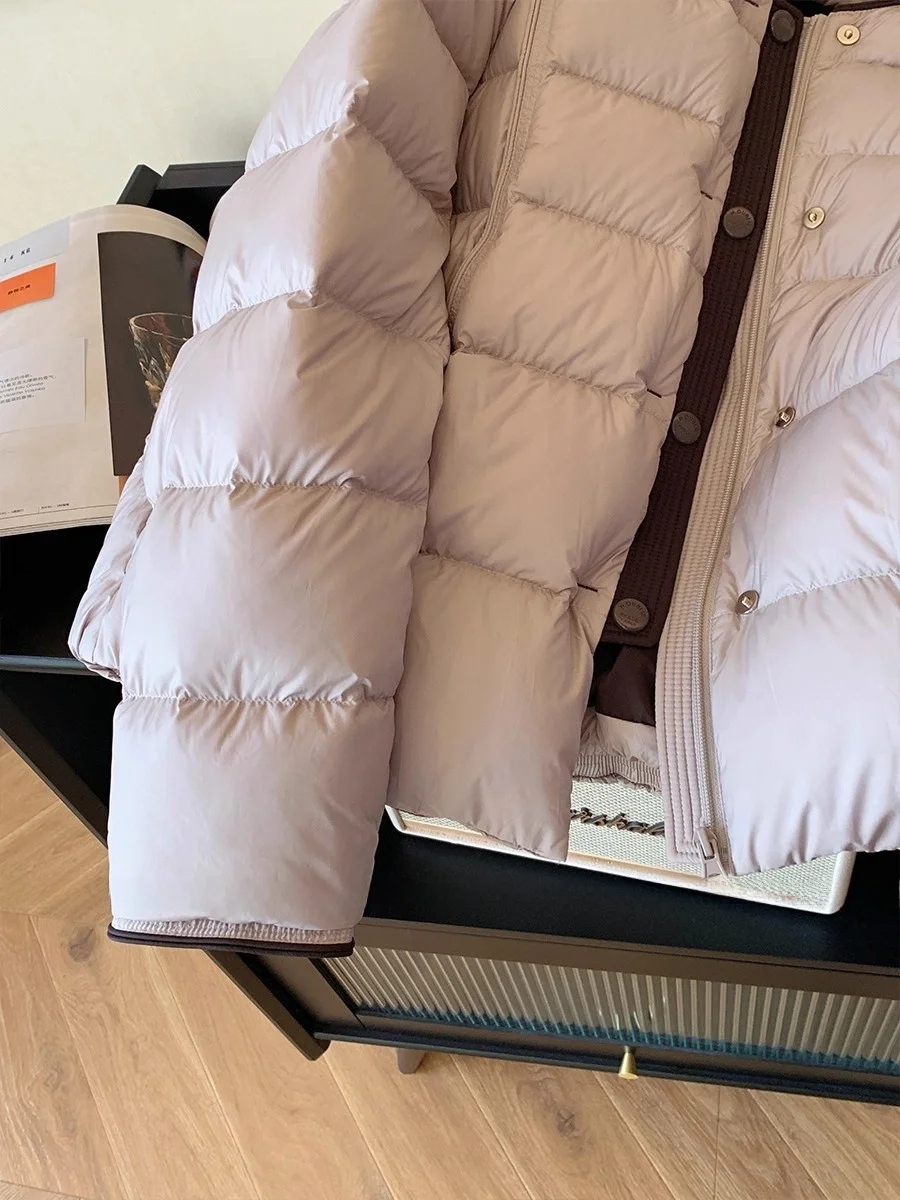 Koreaanse Sle Thiened Katoen Jaet ronde Ne Dames Winter High-End Veelzijdige Warme Bovenkleding Woon-werkverkeer Loose Fit Lange Sve