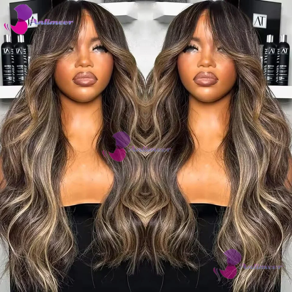 

Black Root Colored Natural Wavy Brown Blonde Human Hair Glueless 13x4 Silk Base Lace Front Wigs Pre Plucked 13x4/13x6 Lace Wigs
