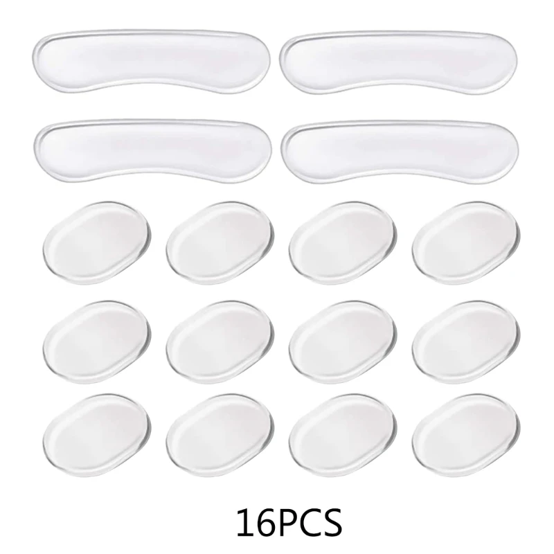 G92F 16Pcs/pack Soft Drum Dampening Moon Gels, Clear Oval and Long Drum Silencers Set