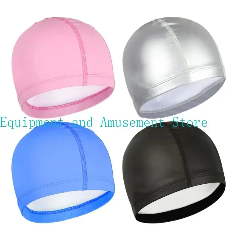 

Y1UC Ear Protections Swimming Caps Beach Pool Caps PU Coated Swimming Hat Swim Caps