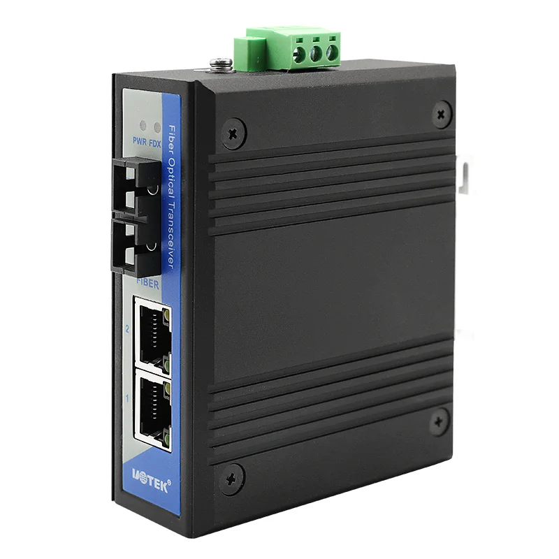 

UOTEK 10/100M 2 Ethernet Ports 1 Optic Fiber Port Switch Industrial Grade HIgh Quality Fiber Optic Transceiver UT-2602