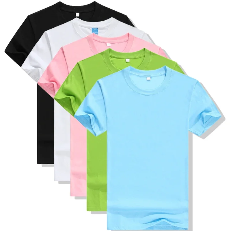 5pcs 2019 Simple Creative Design Line Solid Color T Shirts Men's New Arrival Style Summer Short Sleeve Men T-shirt