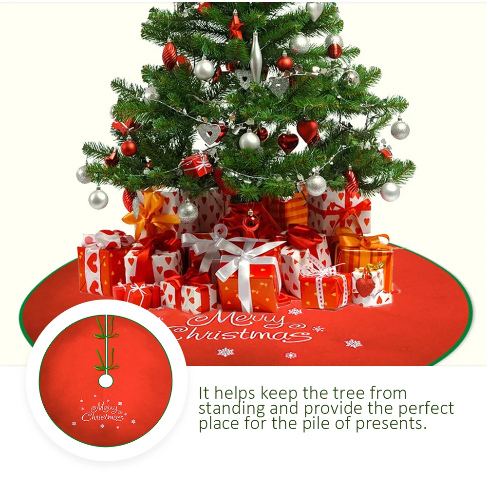 

1Pcs Classic Christmas Cloth Xmas Tree Skirt Decoration Odorless Reusable Festive Atmosphere Indoor Outdoor Use