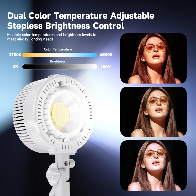 YSKE 200W Bi-Color LED Video Light Professional Live Streaming Lighting Kit CRI 97+ 2700-6500K with Portable Bag for Vloggers