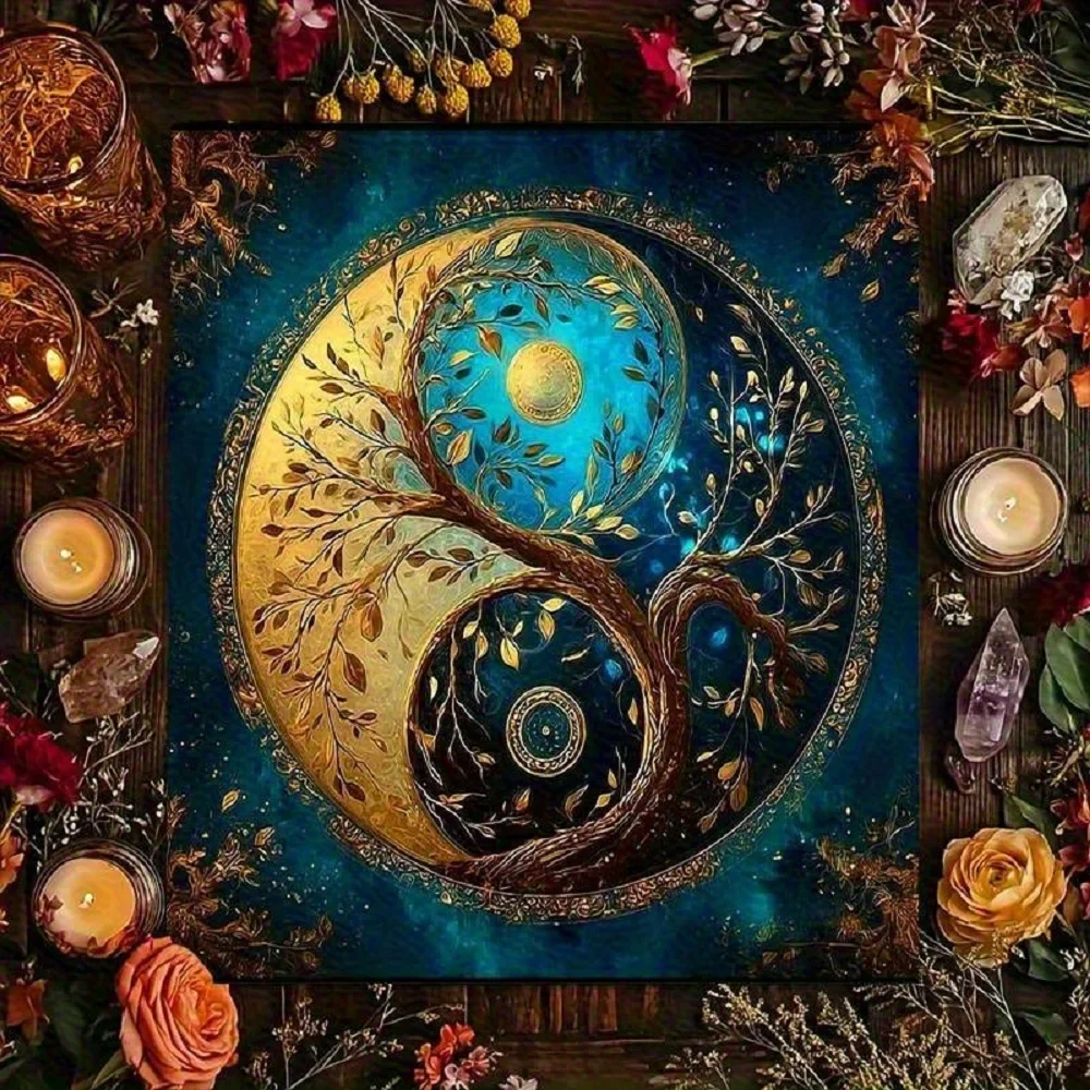 50/75/110/137cm Tree Of Life Harmony Beauty Tablecloth Altar Cloth For Divination And Oracle Card Games Party Supplies Events