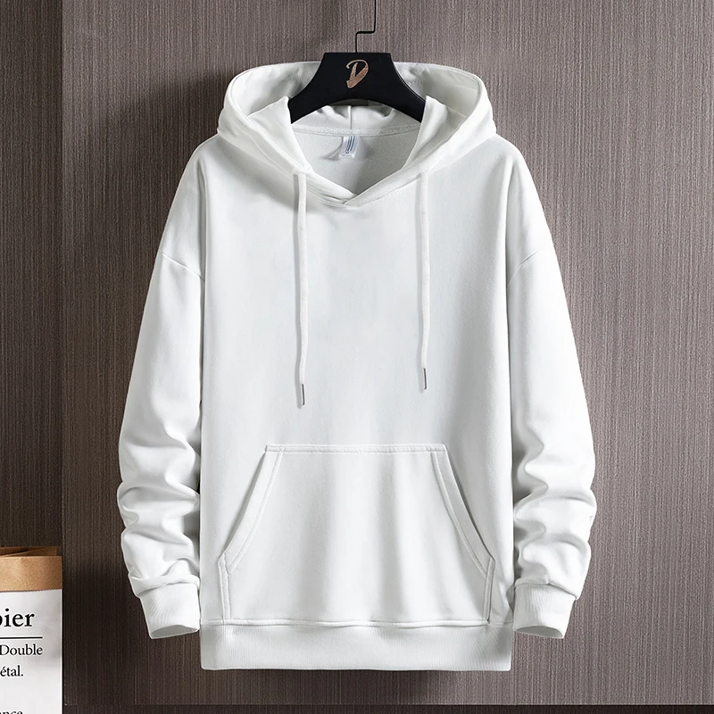 Men's autumn and winter hoodie, non-iron fabric, kangaroo pocket decoration, solid color loose casual sweater jacket