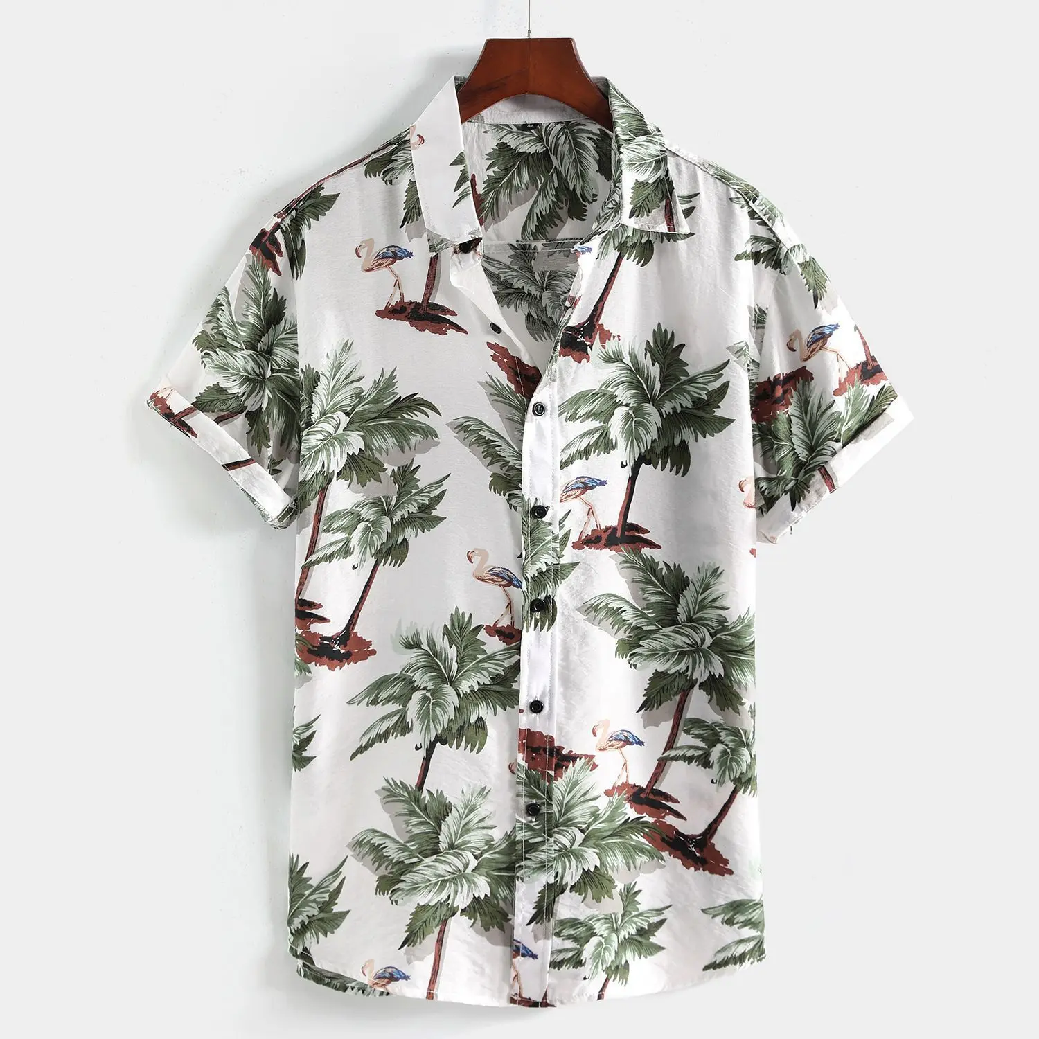 Harajuku Luxury Funny coconut tree 3D Print Men Single Breasted shirt Casual Women Blouse Short Sleeve Summer Flip collar shirts