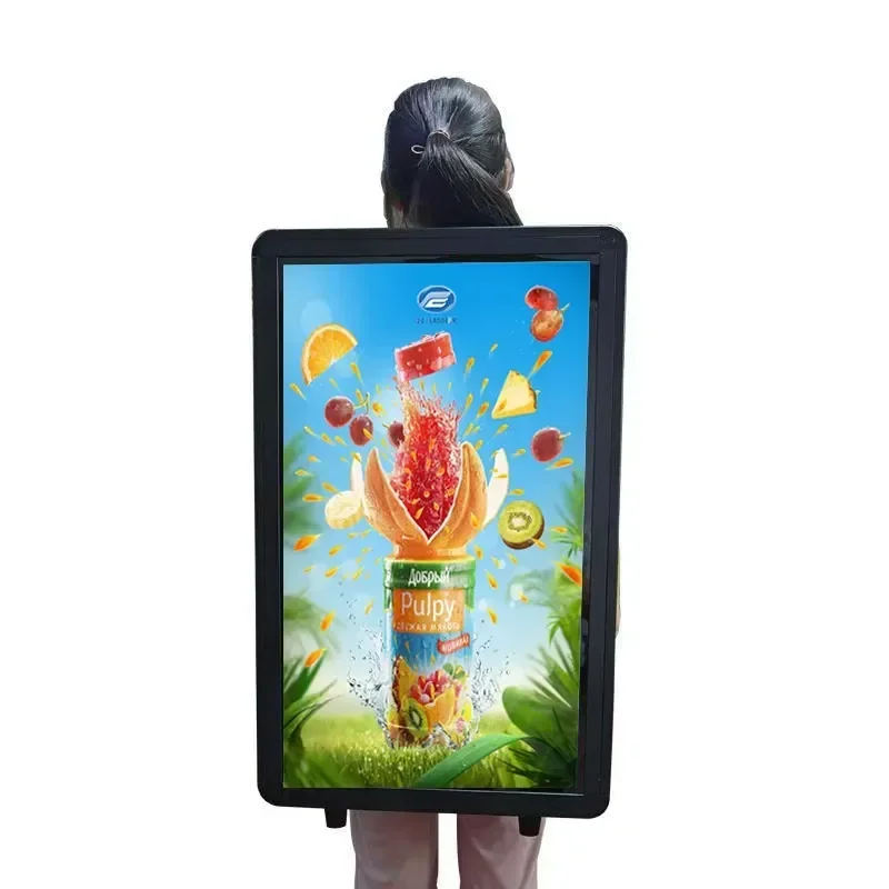 Human Walking Aluminum Rectangle Billboard Advertising Light Box Portable High Brightness LED Outdoor Promotional Movable