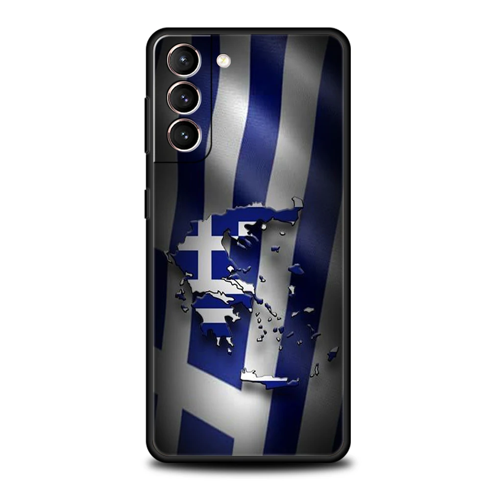 Greece Greek Flag Phone Case for Samsung Galaxy S24 S23 S22 S20 S21 FE Ultra S10 S10E S9 S8 Plus 5G Soft TPU Cover Shell Capas