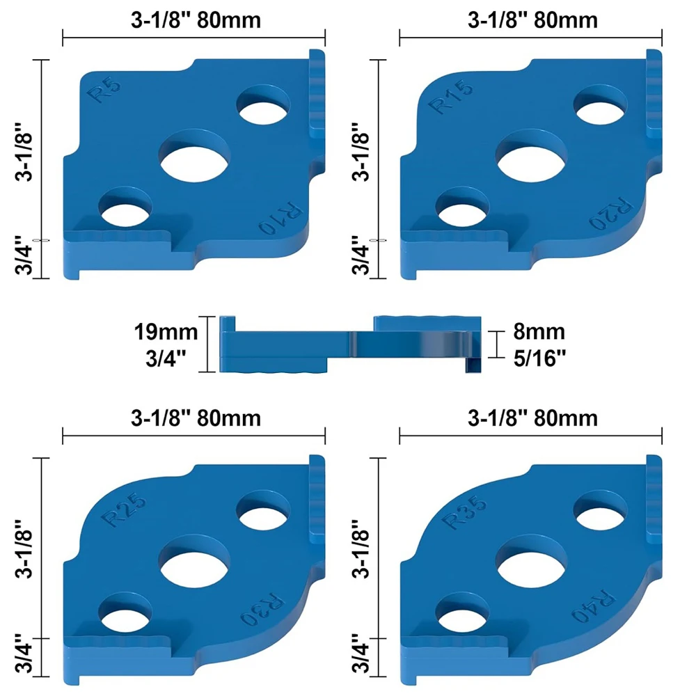 4 Pcs Radius Jig Router Templates 8 Radius Angle Corner Radius Routing Templates Routing Rounded Corners Router Bit