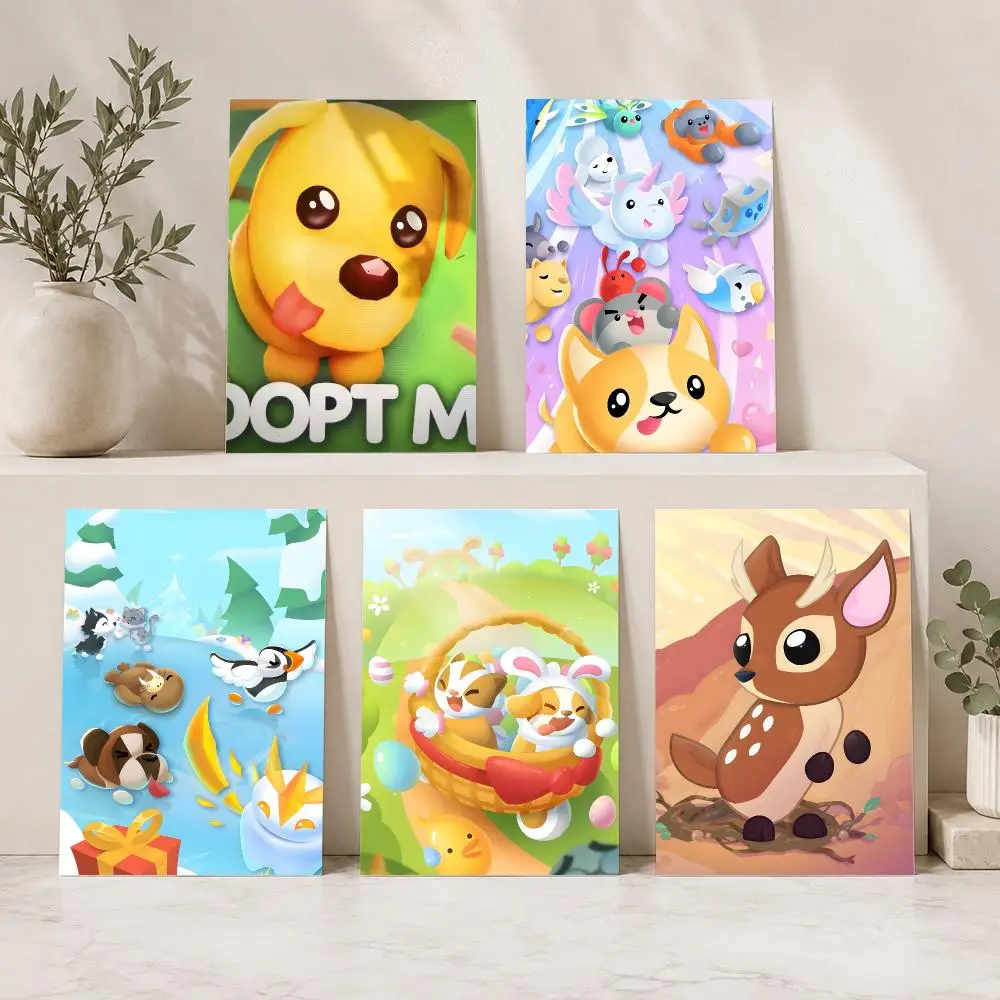 Video Game A-Adopt Me Painting Calligraphy Durable Painting Canvas Poster Wall Hanging Home Interior Decoration Art Mural Gift