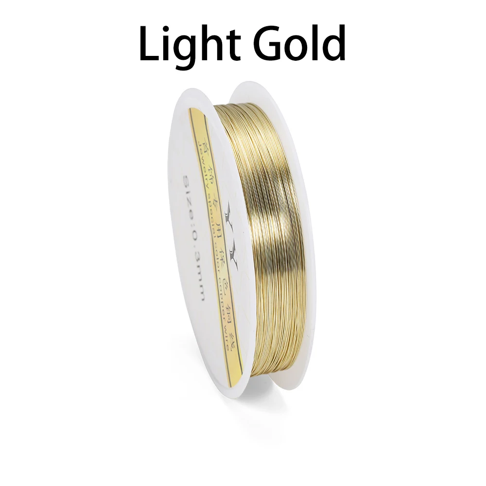 1 rolle Gold Farbe Kupfer Draht 0,2/0,3/0,4/0,5/0,6/0,7/0,8/1,0mm Perlen Schnur DIY für Schmuck Machen Zubehör Großhandel