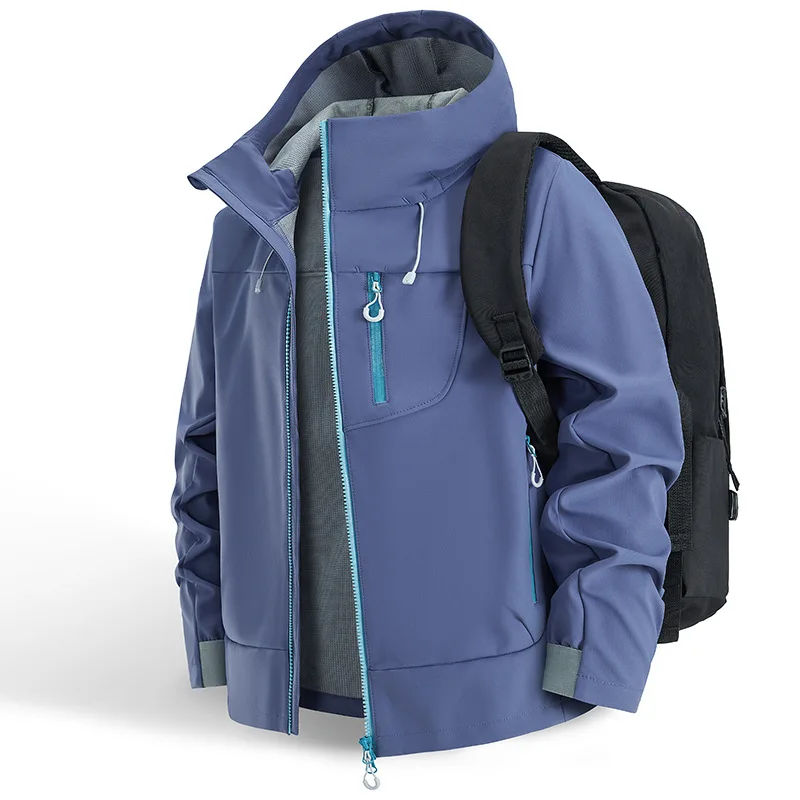 

New Soft Shell Jacket for Men's Outdoor Hiking and Mountaineering Warm Single-layer Assault Suit Windproof and Waterproof Jacket