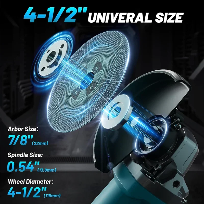 125mm Brushless Impact Angle Grinder 18V 800W Electric Cordless Polishing Grinding Machine Rechargeable For Makita Battery