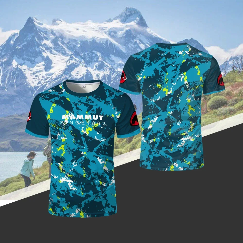

New Men's Outdoor Breathable Running T-shirts Fashion 3D Printed Casual Wear Hiking Climbing Camping Quick-dry Short-sleeved Tee