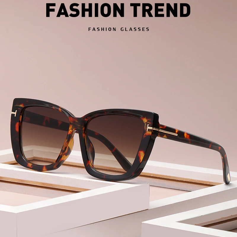 MIZHO Brand Designer Cat Eye Sunglasses Woman Vintage High Quality Sun Glasses Fashion Big Frame Cool Sexy Female Oculos