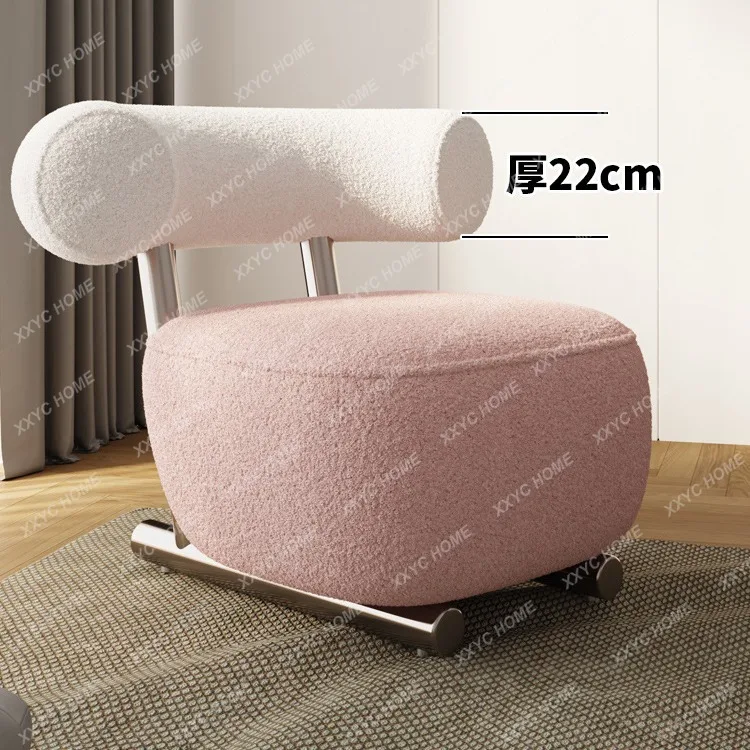 LX single sofa chair living room lazy leisure negotiation light luxury lamb wool modern