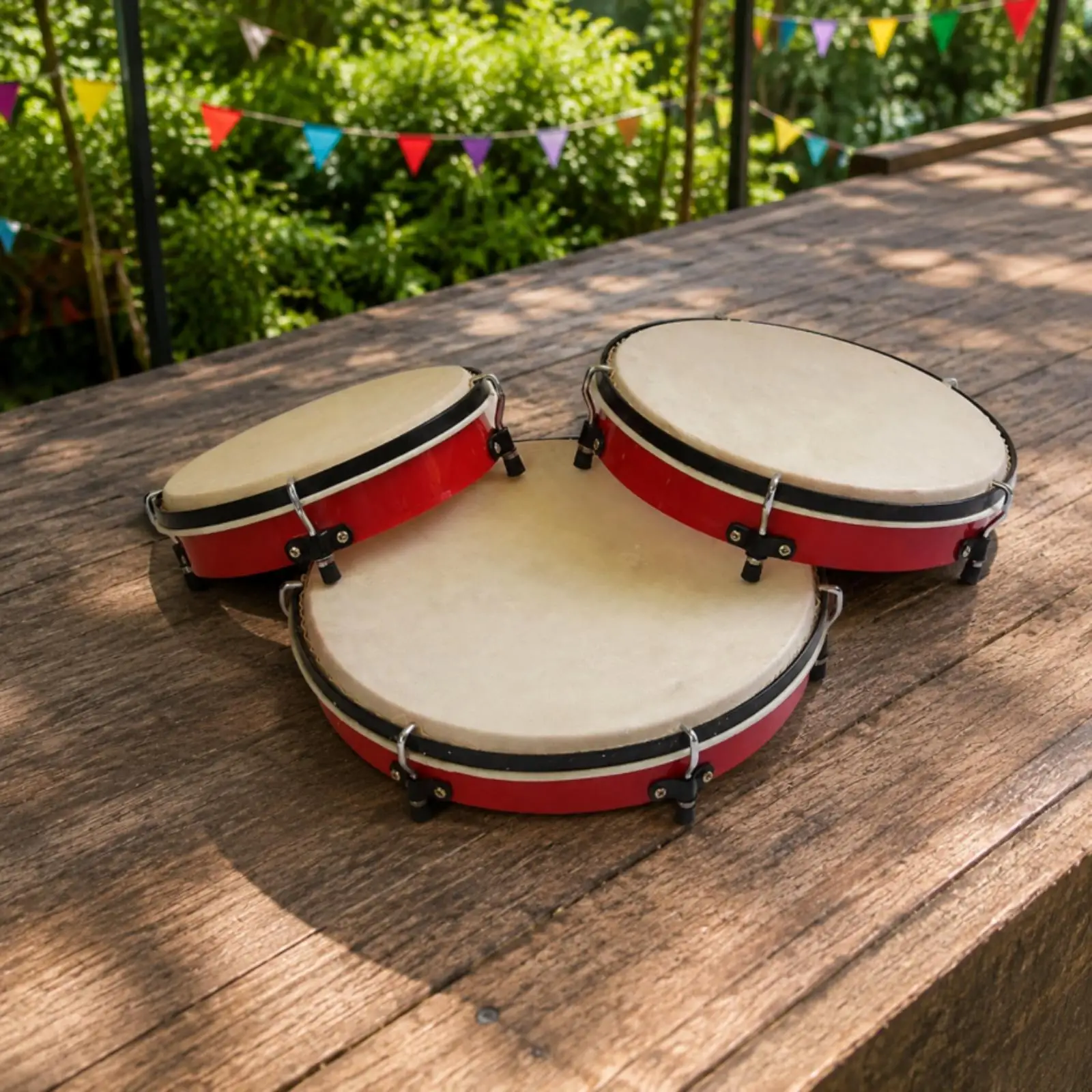 Kid Friendly Poplar Tambo Percussion Drum for Creative Music Sessions and Rehearsal Use