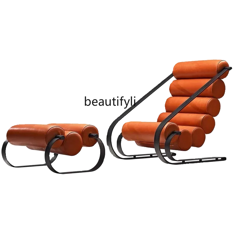 

Designer creative leisure single chair stainless steel paint electroplating sofa chair special-shaped recliner