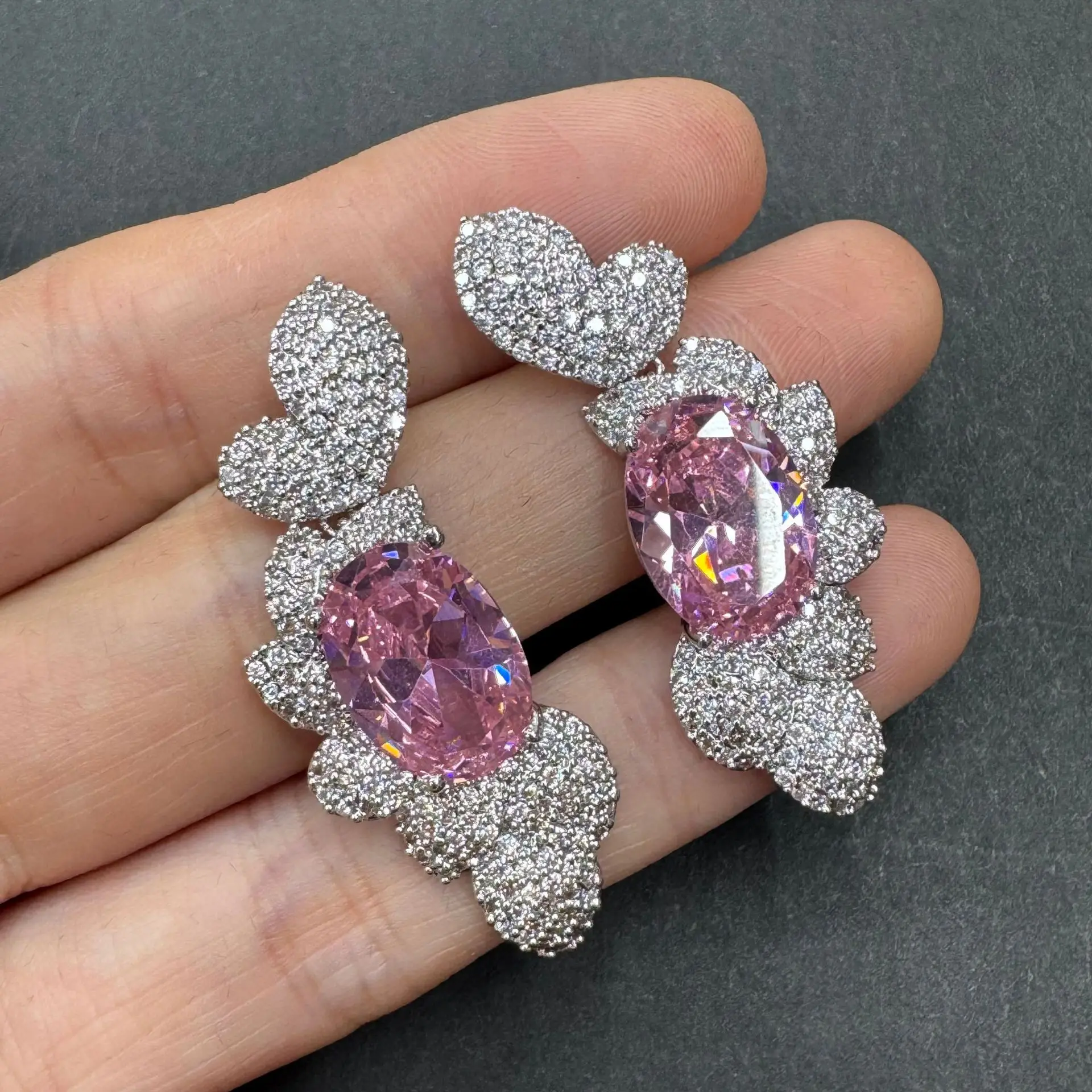 

zircon earrings for women new shiny jewelry silver gold color party earrings