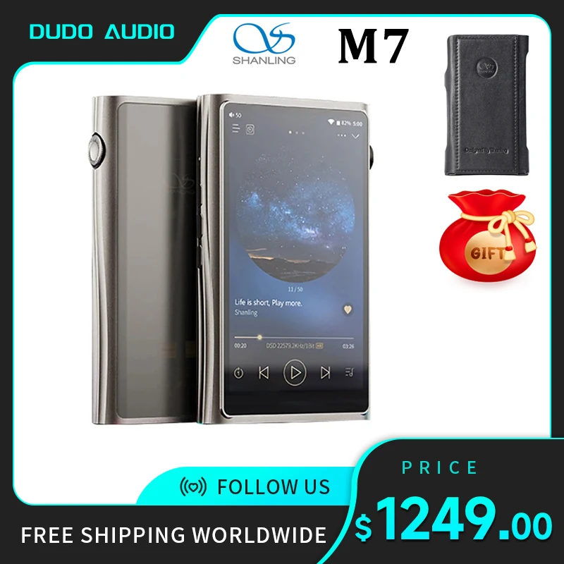 

SHANLING M7 Android Portable Music Player MP3 ES9038Pro DAC Qualcomm 665 Soc 6G RAM 128G ROM DSD512 1080p MQA Sharp HD Screen