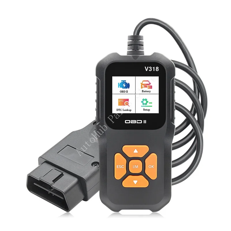 

Диагностический сканер V318 OBD2 - цветной дисплей, 10 языков, считыватель кодов неисправностей двигателя с поддержкой нескольких протоколов