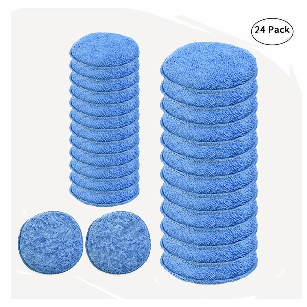 Practical Durable Sponge Waxing Applicator Pad Portable Removing Wax Clean Tool Washable 24PCS Applicator Reusable