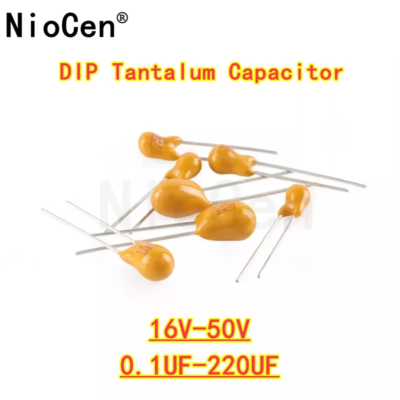 10PCS DIP Tantalum Capacitor 16V 25V 35V 50V 0.1 0.15 0.22 0.33 0.47 1 2.2 3.3 4.7 6.8 10 15 22 33 47 100UF 104 105 106 225 226