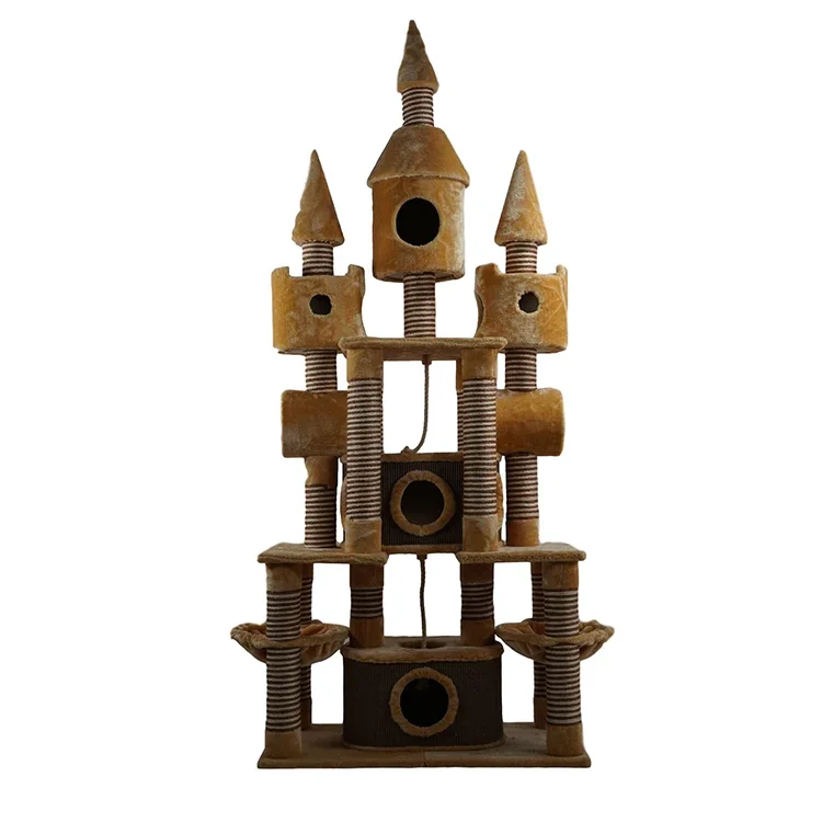 Large Size Cat House Trees With Hanging Bed Scratching Post Cat Tree Large