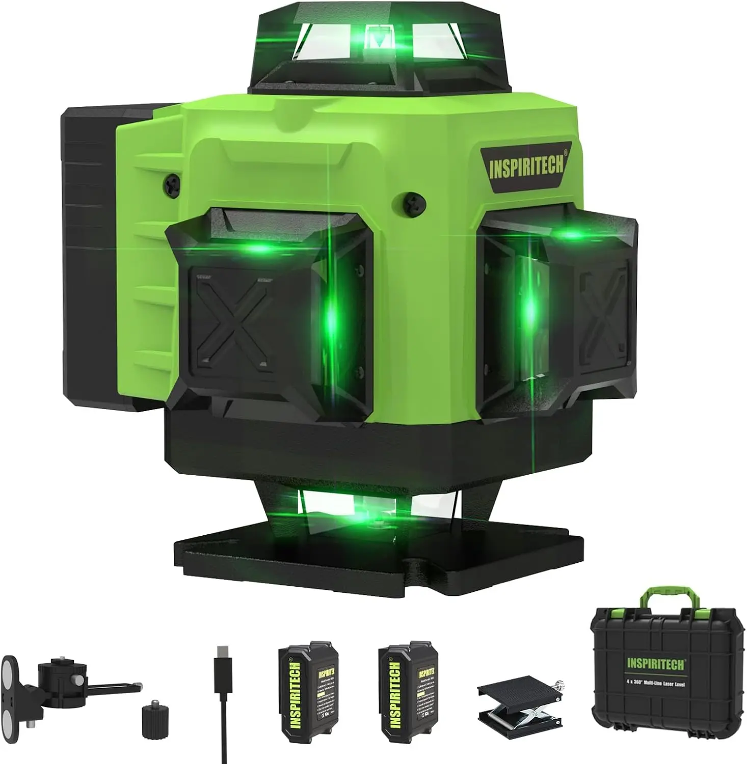 ^For Laser Level 360 Self Leveling for Tiling Floor Wall Ceiling Construction, 4x360 Horizontal Vertical Cross Line Multi Surfac