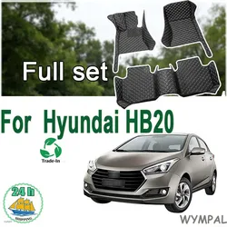 Customized Artificial Leather Car Floor Mat For Hyundai HB20 2012 2013 2014 2015 2016 2017 2018 2019 2020 2021 2022 2023 25 Auto