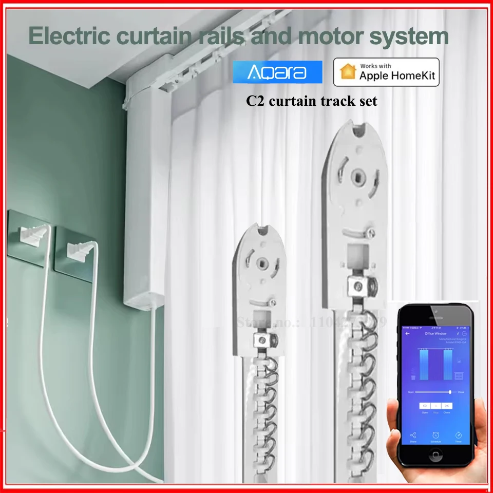 

Aqara Smart Electric Curtain Track and C2 Curtain Motor Zigbee 3.0 Homekit Control Motorized Electric Rail System For Smart Home