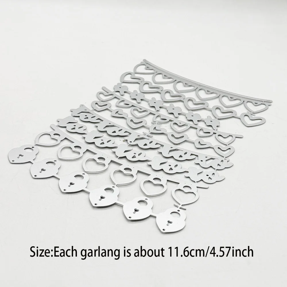 KSCRAFT Valentine Garlands Cutting Dies Stencils for DIY Scrapbooking Decorative Embossing DIY Paper Cards
