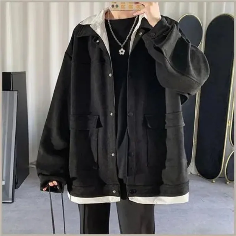 Handsome Men's Spring Autumn Japanese Style Work Clothes Trendy Internet Celebrity New Jackets