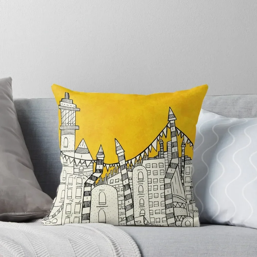 

Big Sun Small City Throw Pillow Pillow Decor sleeping pillows luxury sofa pillows Pillowcase Cushion pillow